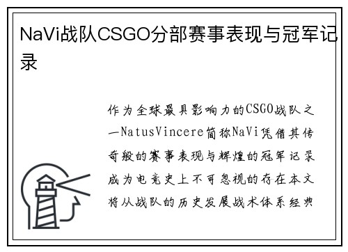 NaVi战队CSGO分部赛事表现与冠军记录